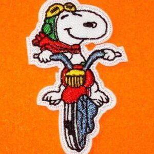 VINTAGE MOTORCYCLE DOG SNOOPY DOG Patch Iron On Adhesive Badge Applique Embroide